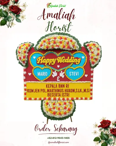 Karangan Papan Bunga Pernikahan di Mejasem